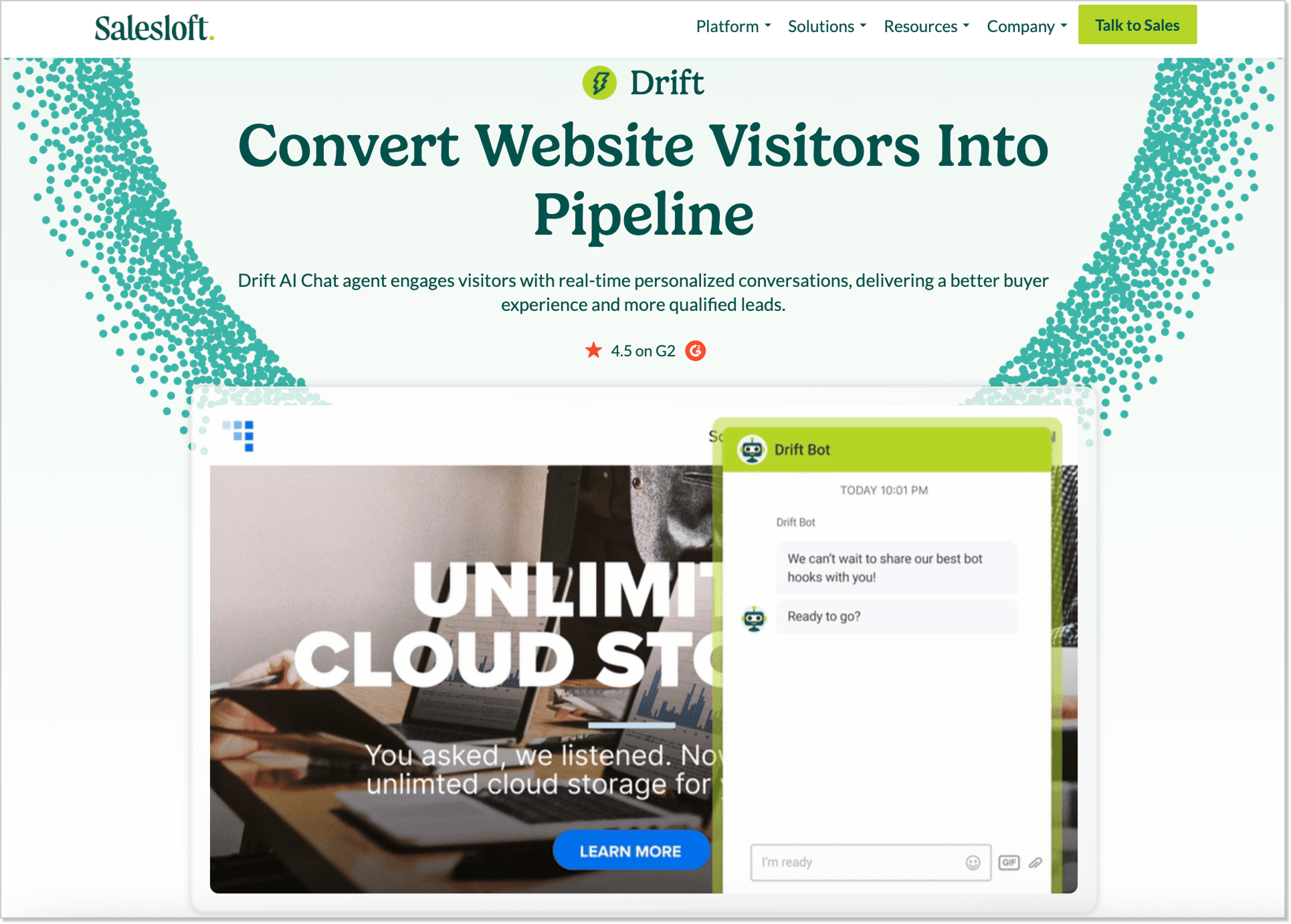 Drift landing page