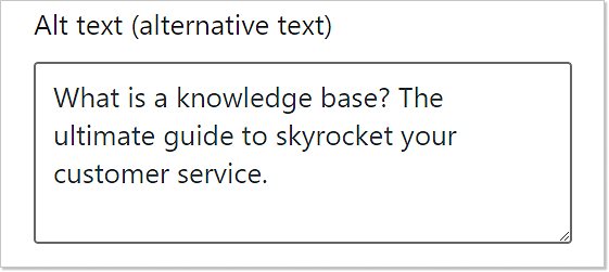 what is a knowledge base alt text