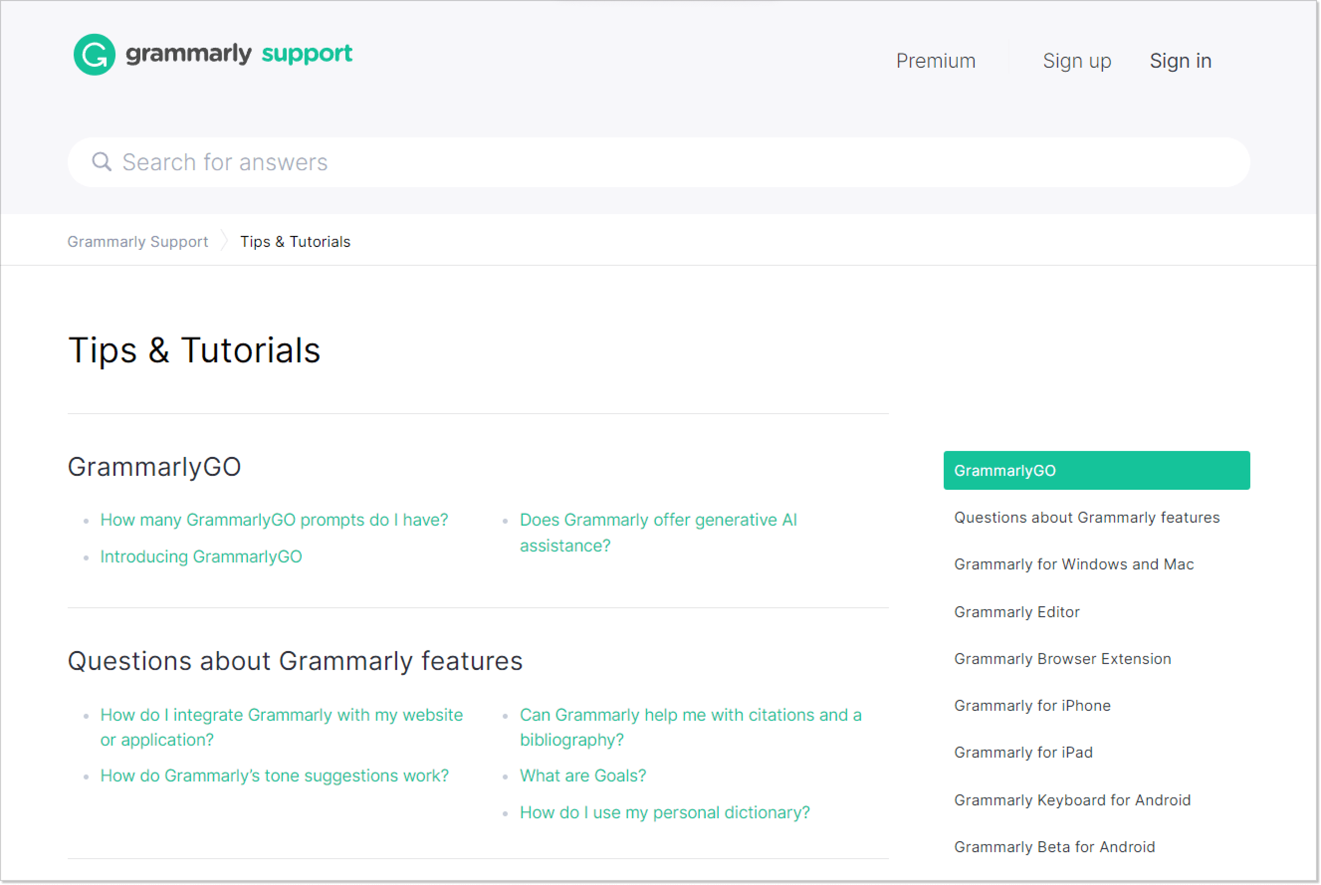 what is knowledge base grammarly KB list