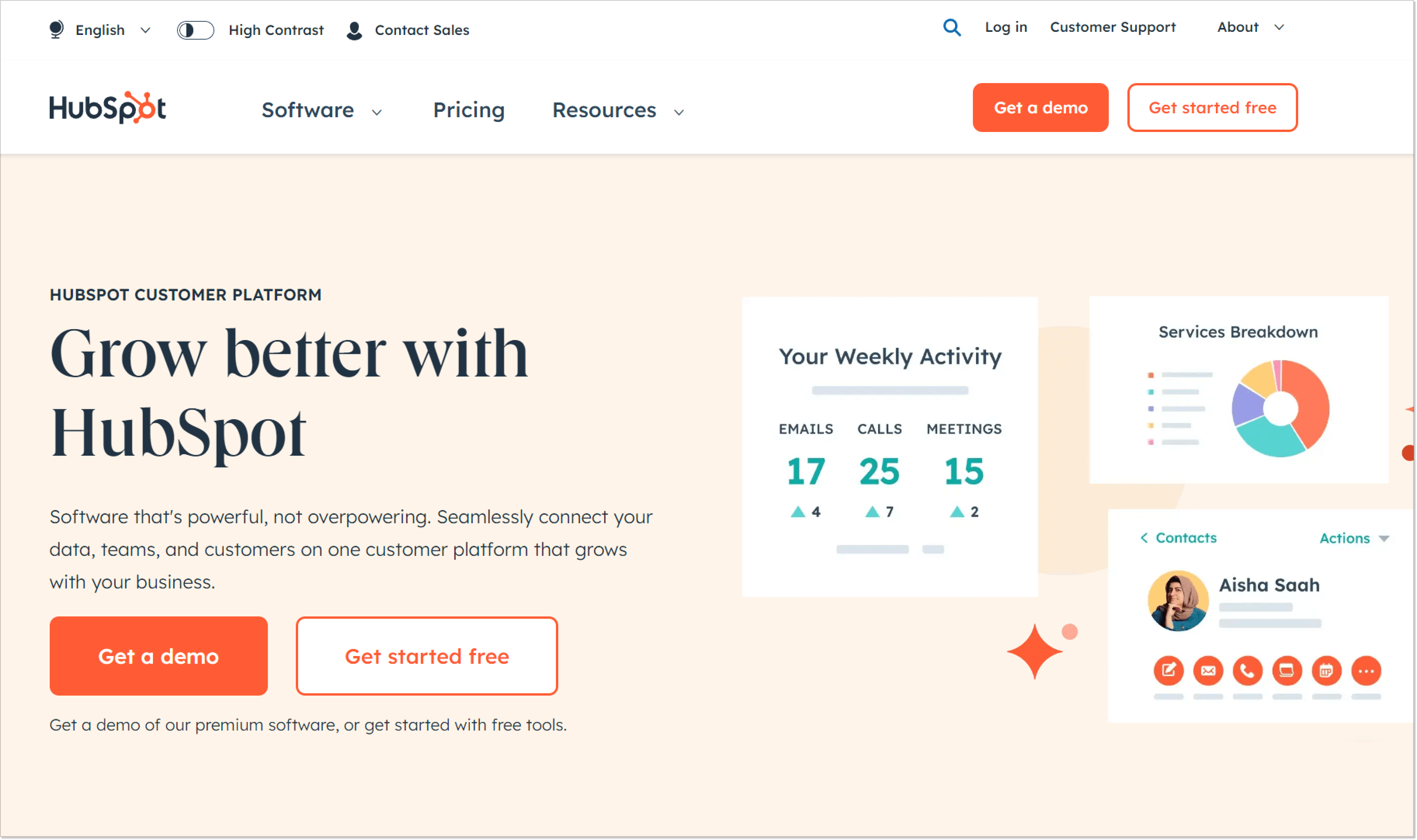 hubspot home page