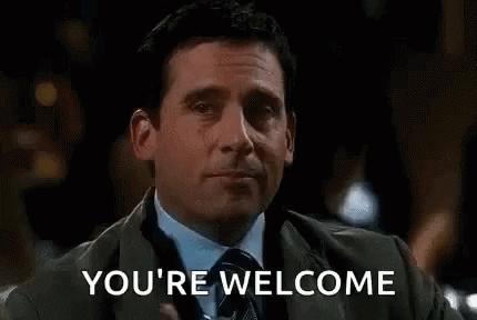"you are welcom" gif with michael from the office