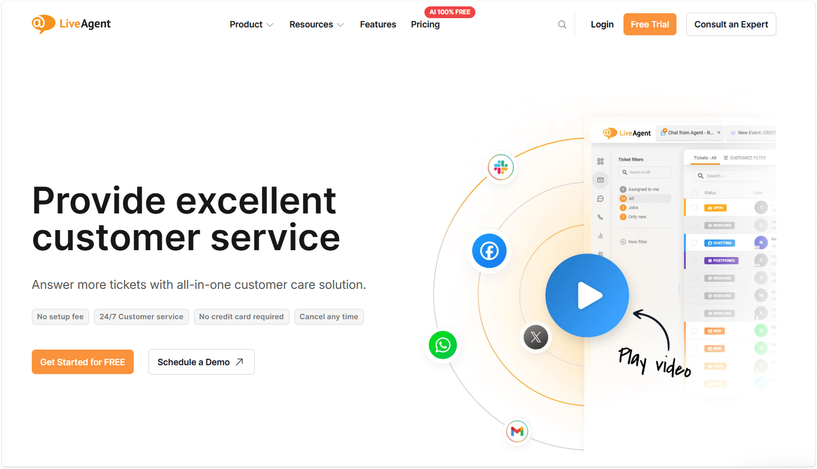 домашня сторінка сайту LiveAgent 
