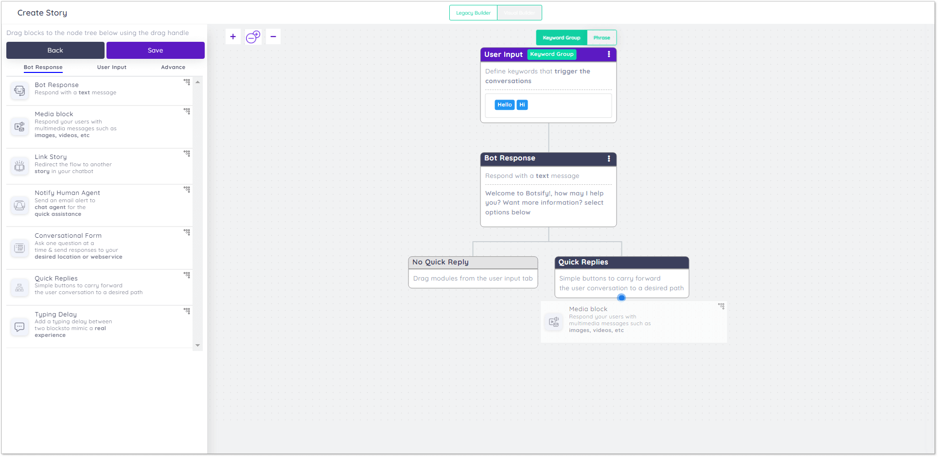 редактор чат-бота botsify