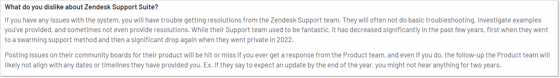 негативный отзыв про Zendesk