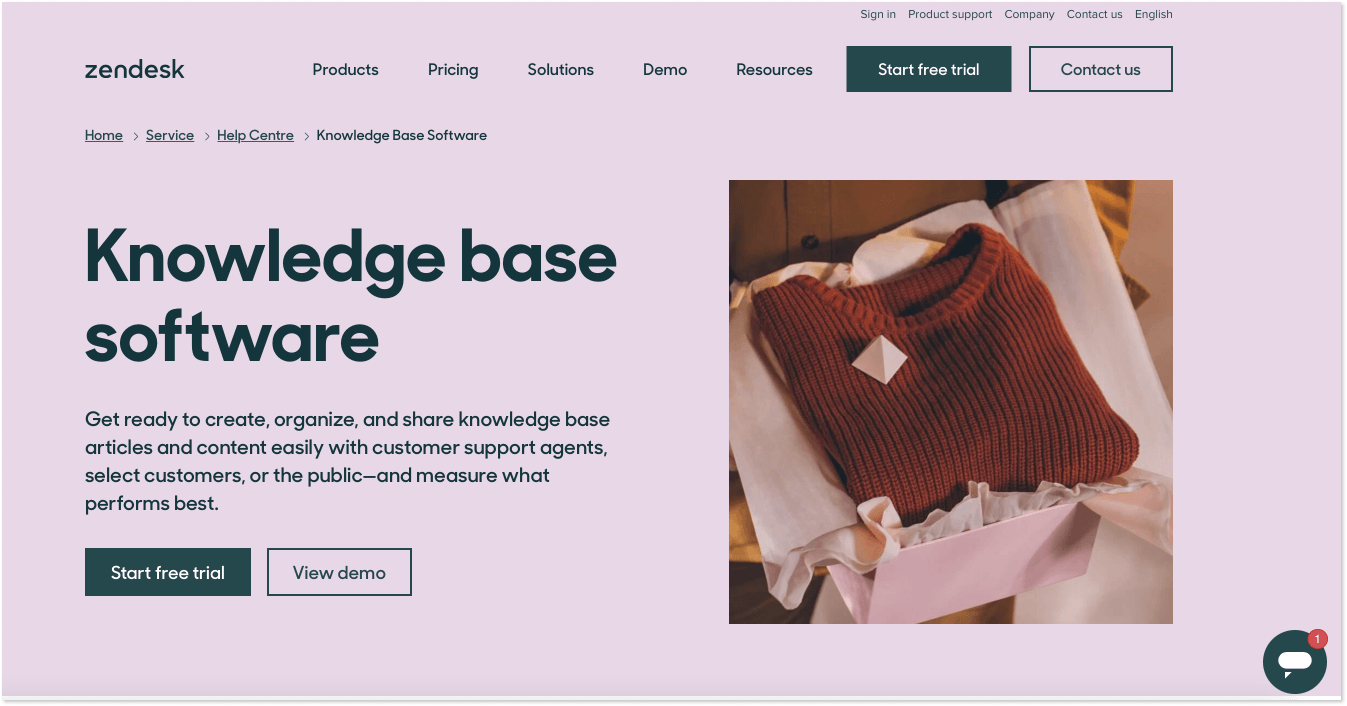 zendesk knowledge base landing page