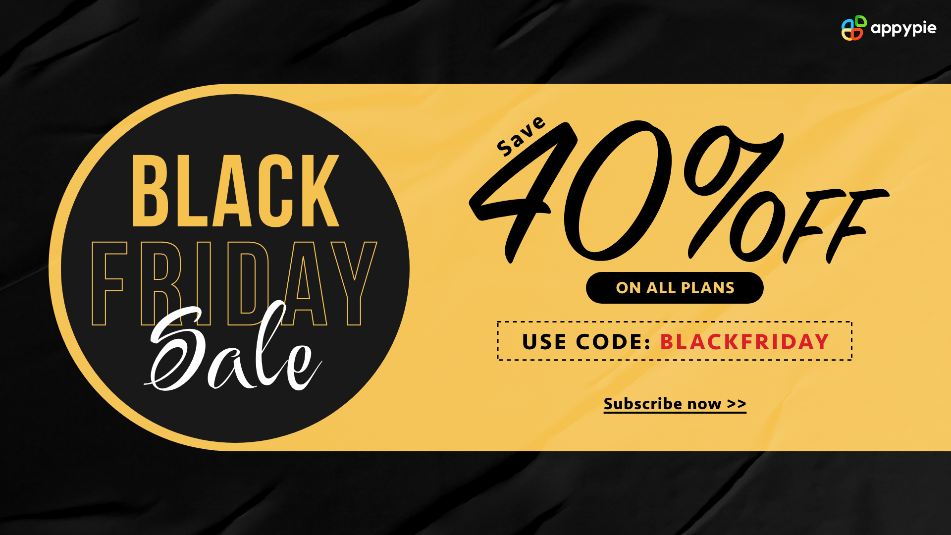 Appy Pie black friday deal 2025 banner