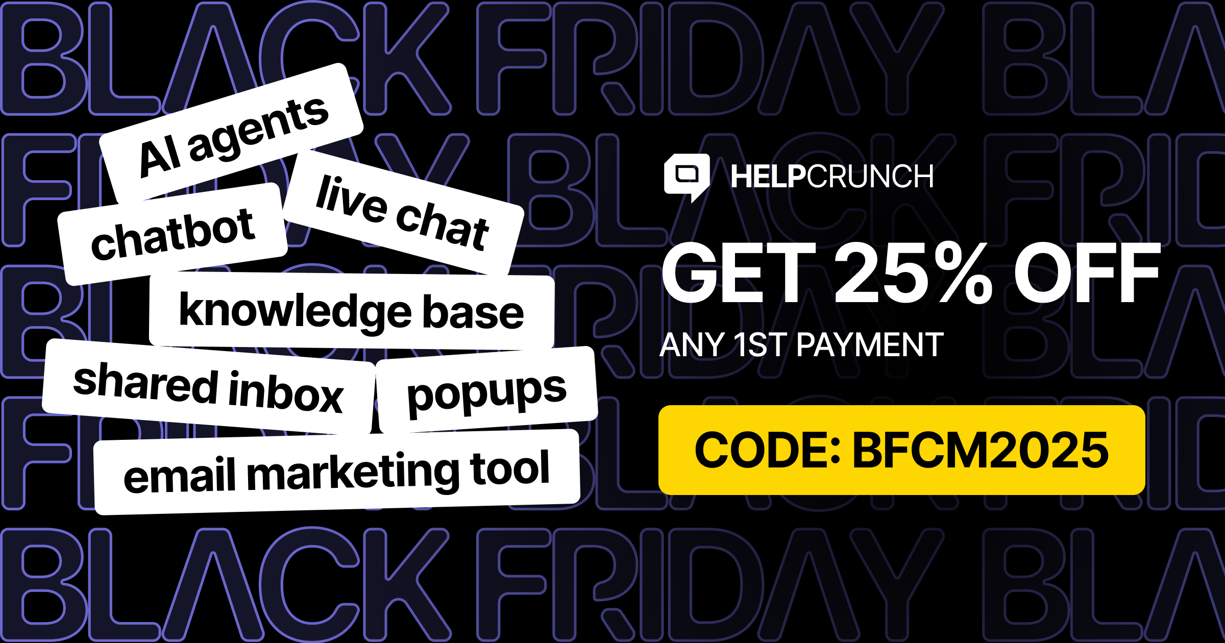 helpcrunch black friday 2025 promo banner 