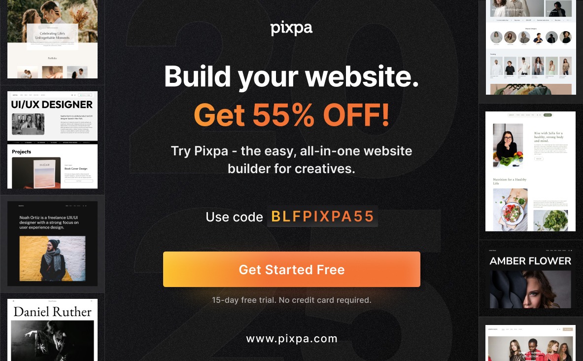 Pixpa black friday deal 2025 banner