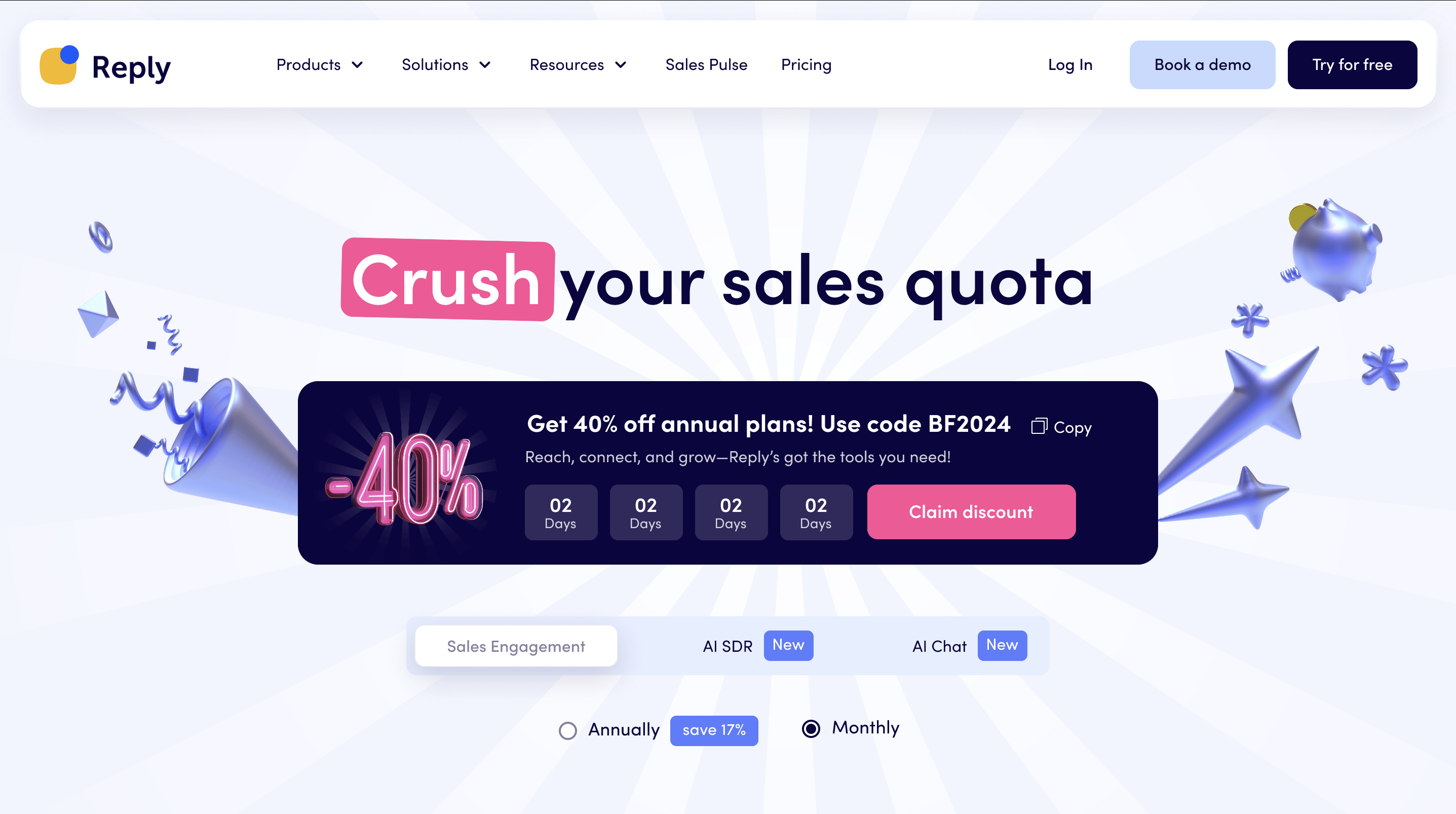 Reply.io Black Friday deal 2024 banner