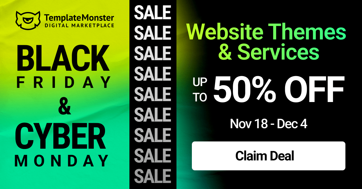 TemplateMonster Black Friday deal 2024 banner