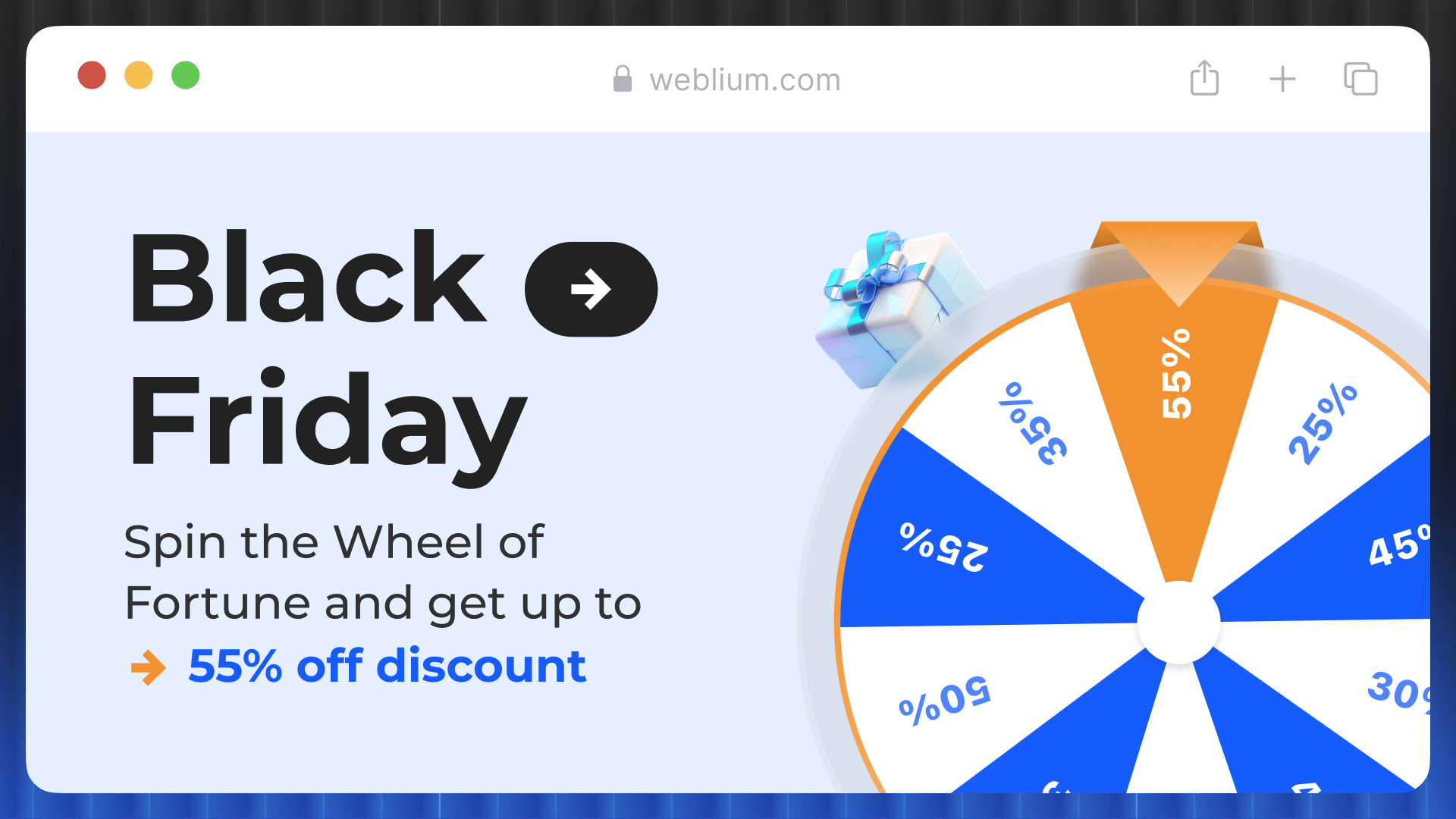 Weblium Black Friday deal 2024 banner