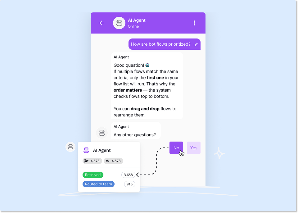 ai agent in widget example