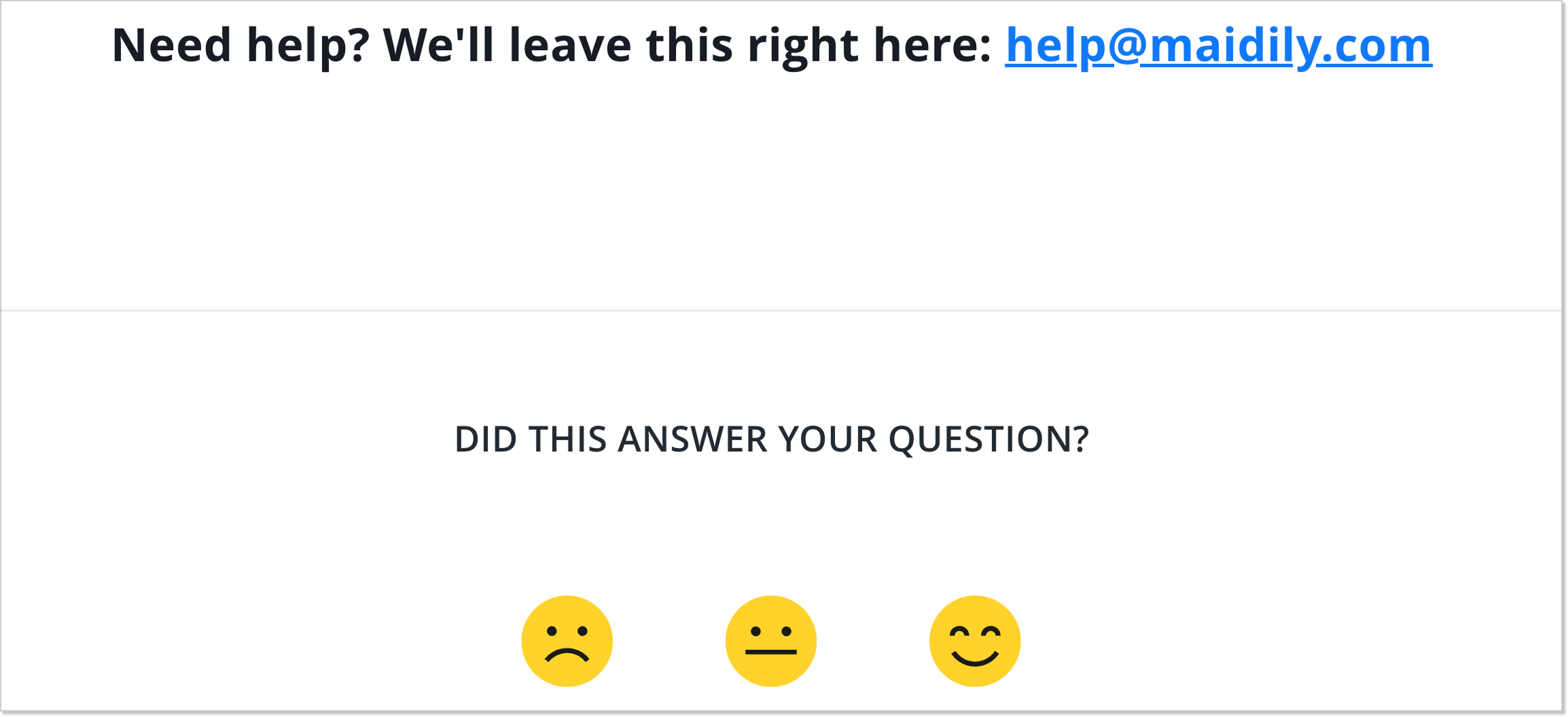Maidily customer feedback example