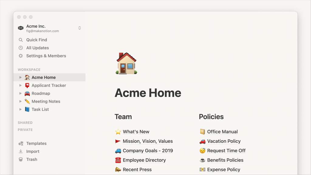 Notion platform for knowledge management vs. content management