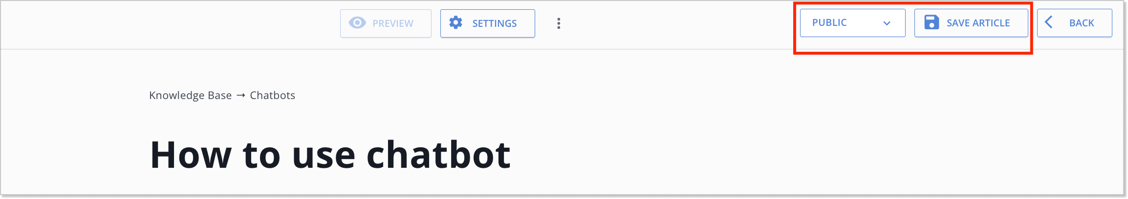 publish the article in HelpCrunch knowledge base software