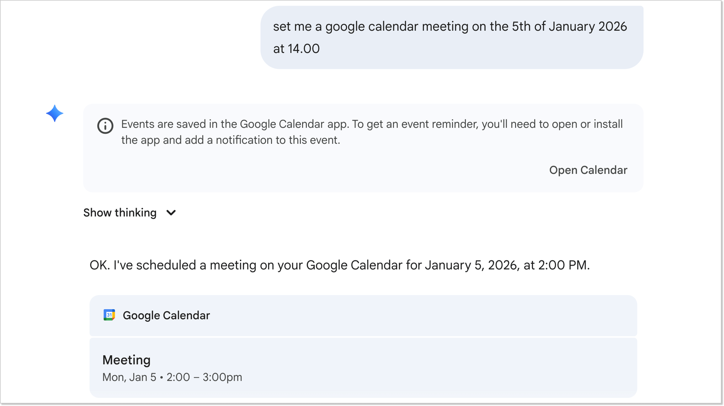 Gemini virtual assistant example