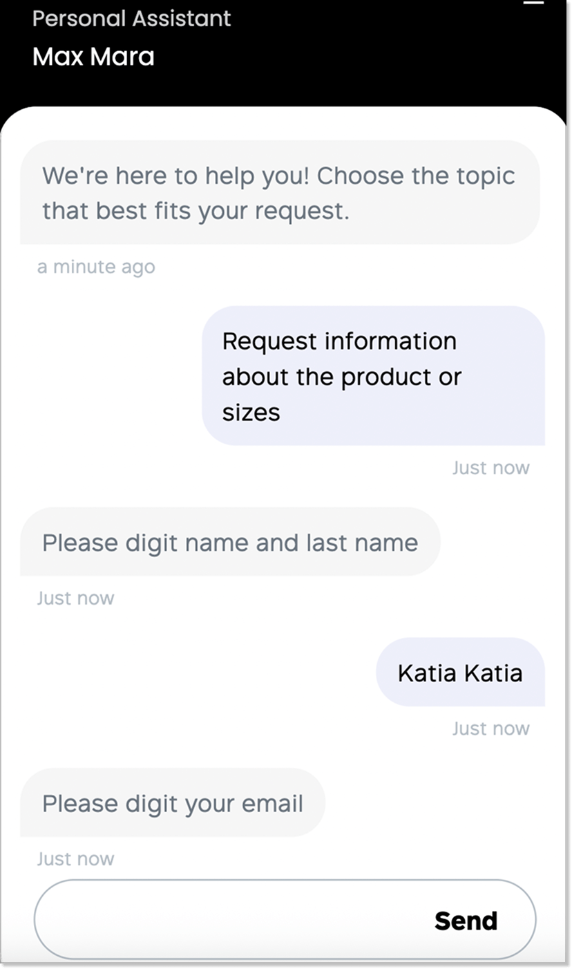 Max Mara chatbot example