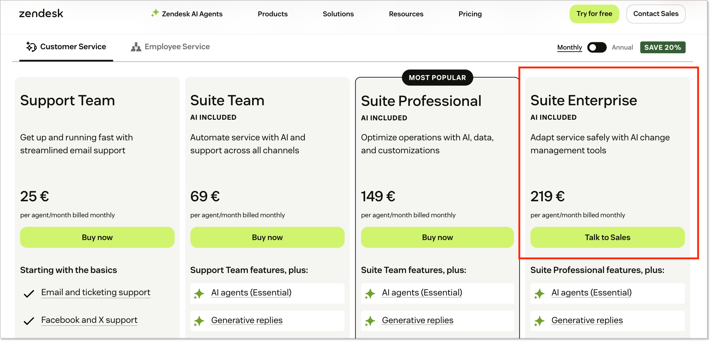 Zendesk suite enterprise plan