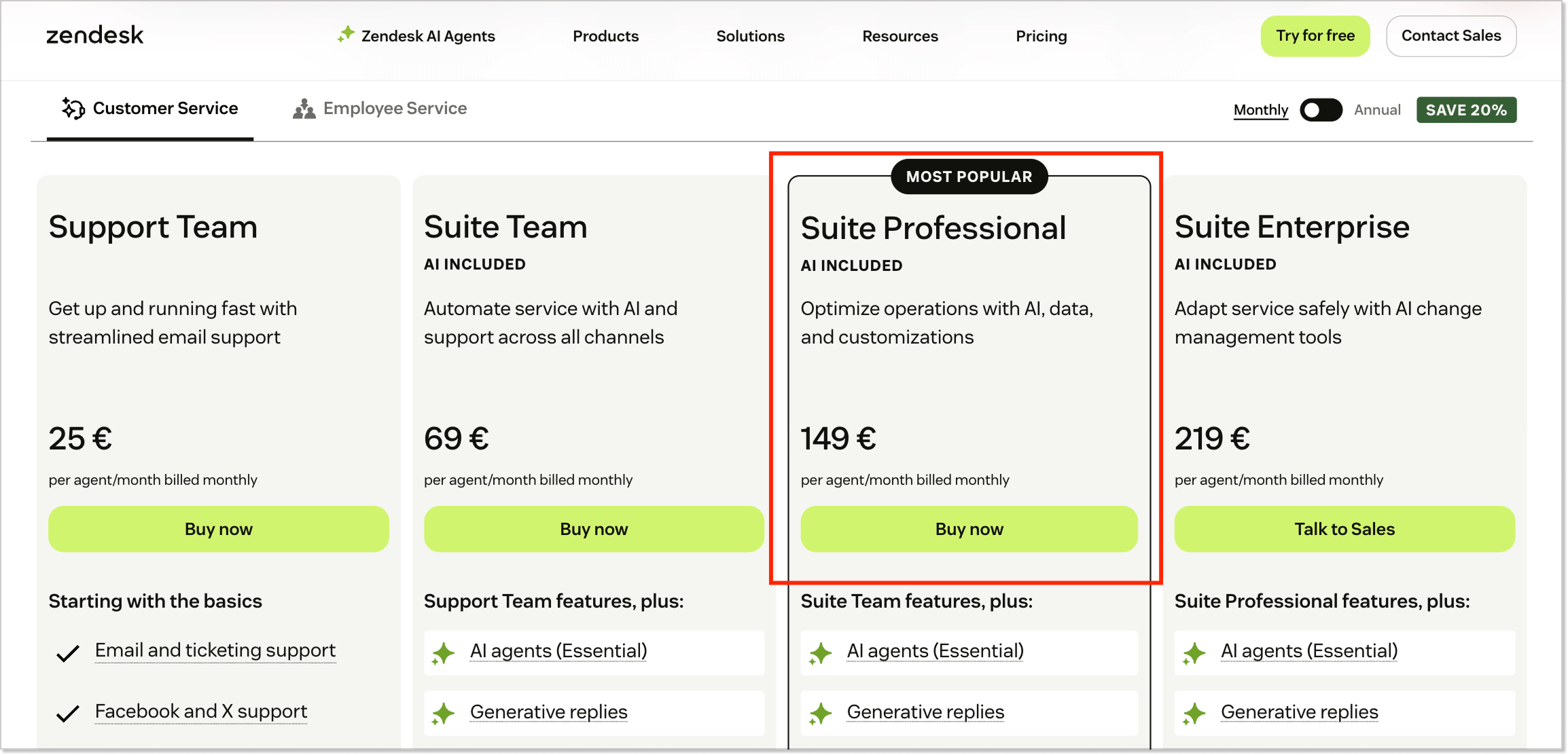 Zendesk suite professional plan