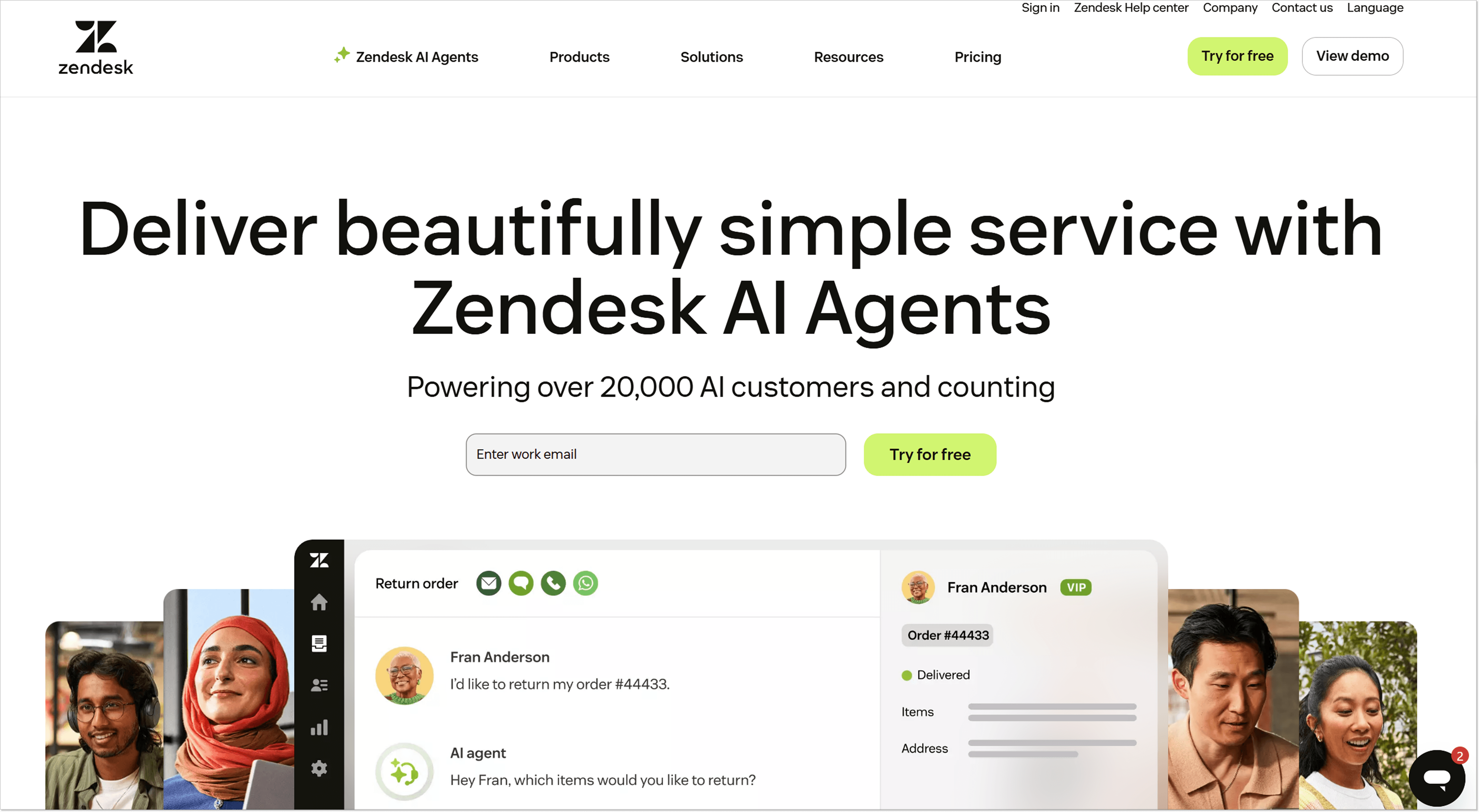 Головна сторінка платформи Zendesk 