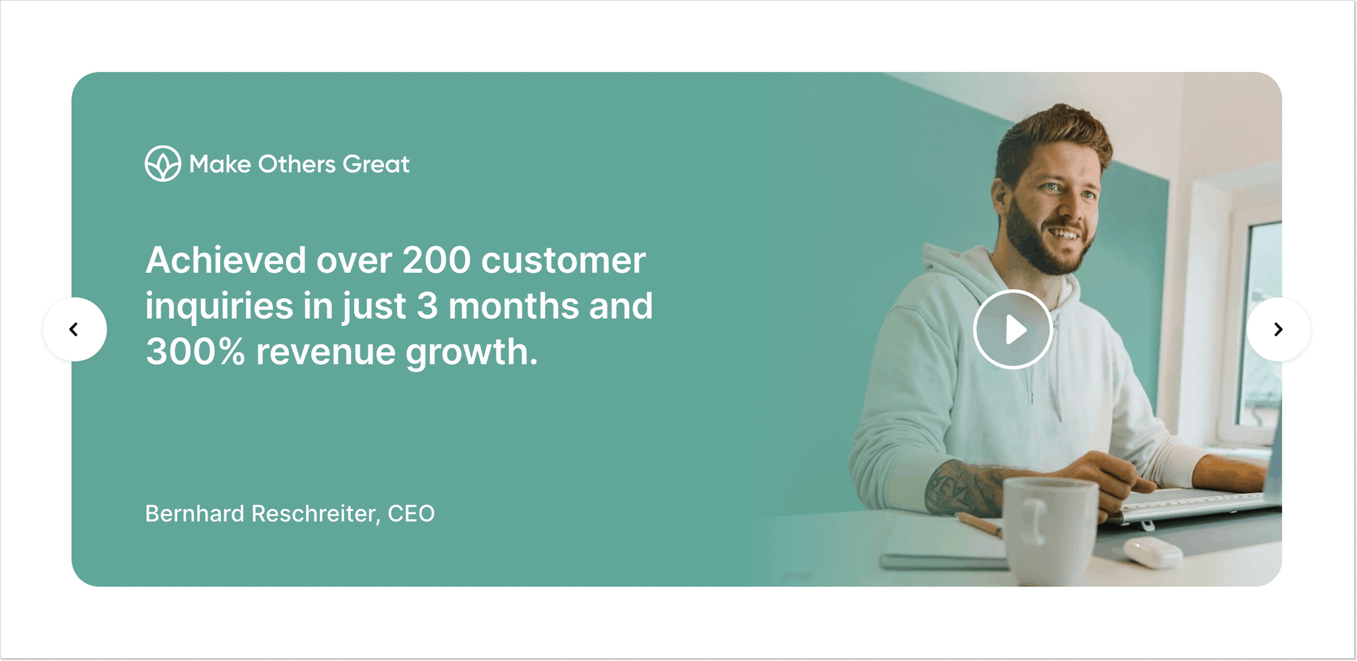 Video review on the landing page by Perspective