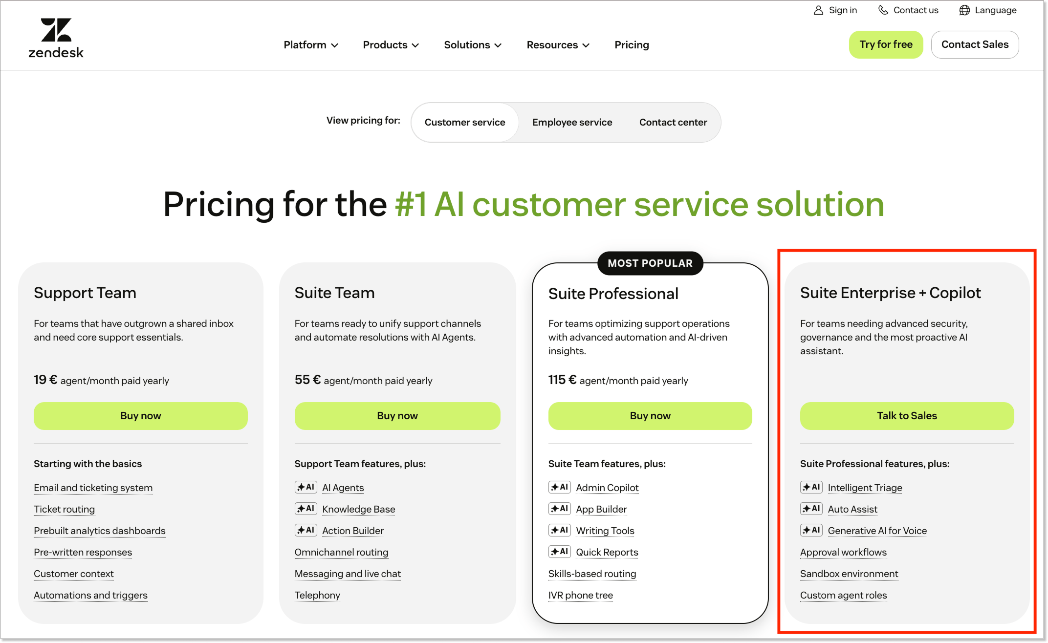Zendesk suite enterprise