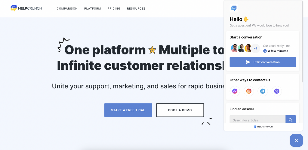 HelpCrunch chat widget