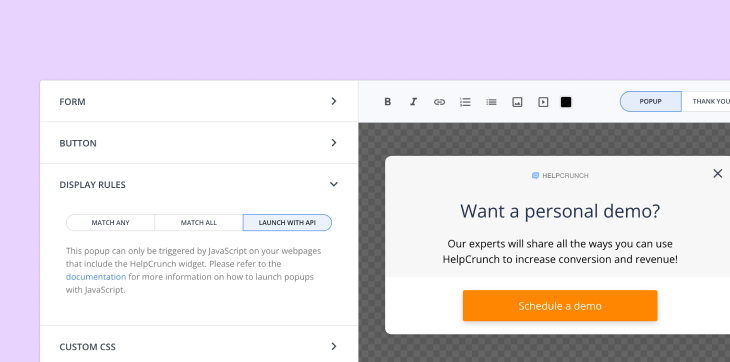 popups display rules featured image