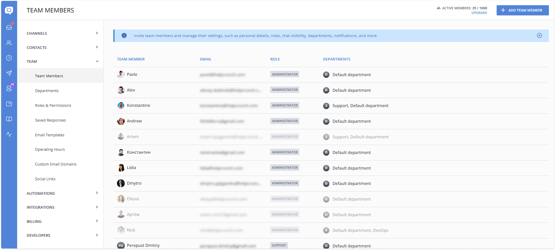 team members table overlook