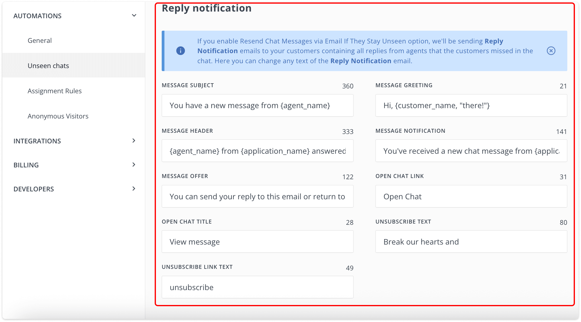 HelpCrunch manage the unseen chats email texts