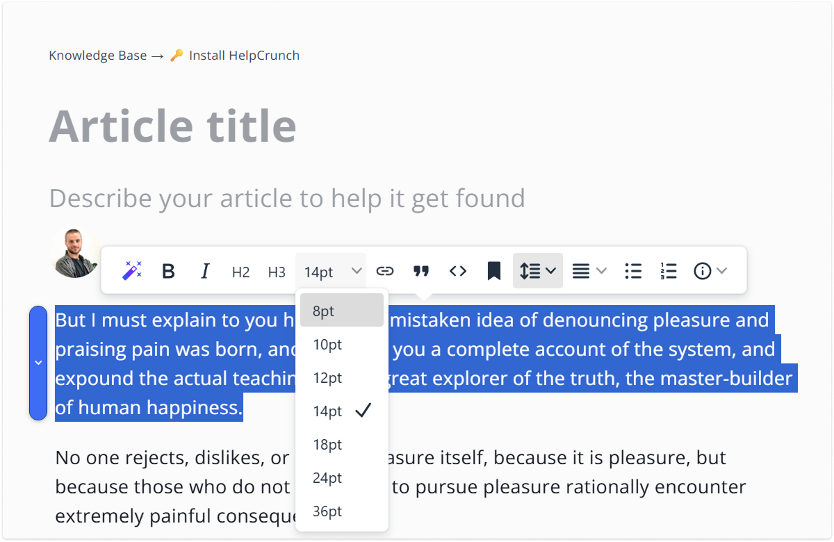 edit KB paragpraph options