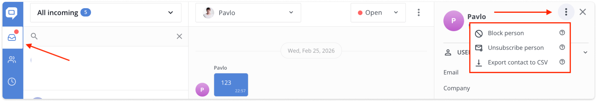 block & unsubscribe inside inbox