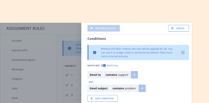 New assignment rules: Automate how emails are handled